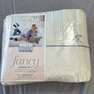 Vintage Martha Stewart Cream Queen Sheet Set Luxurious Bedding